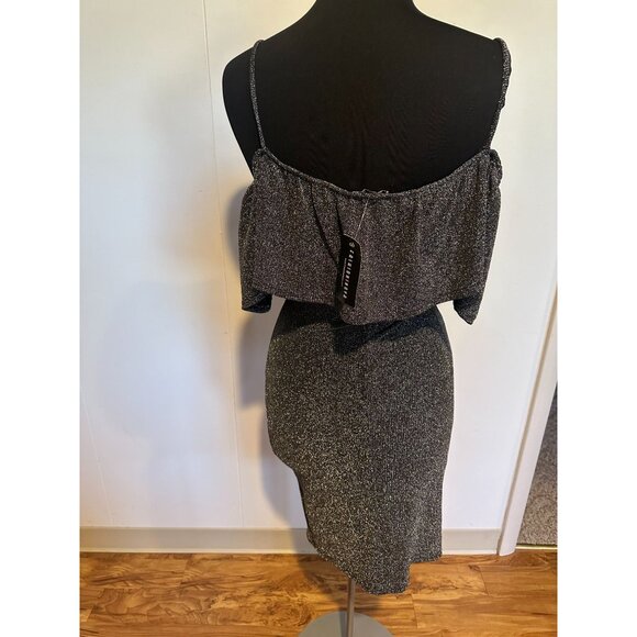 Fashion Nova Sparkly Silver Mini Dress – “Dancing in the Moonlight” – Size L – N - Picture 8 of 8